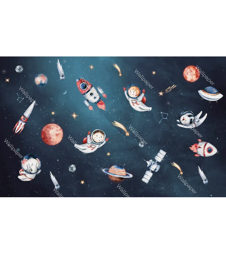 Galactic Dreams – Space Wallpaper for Kids | Art Vision Decor