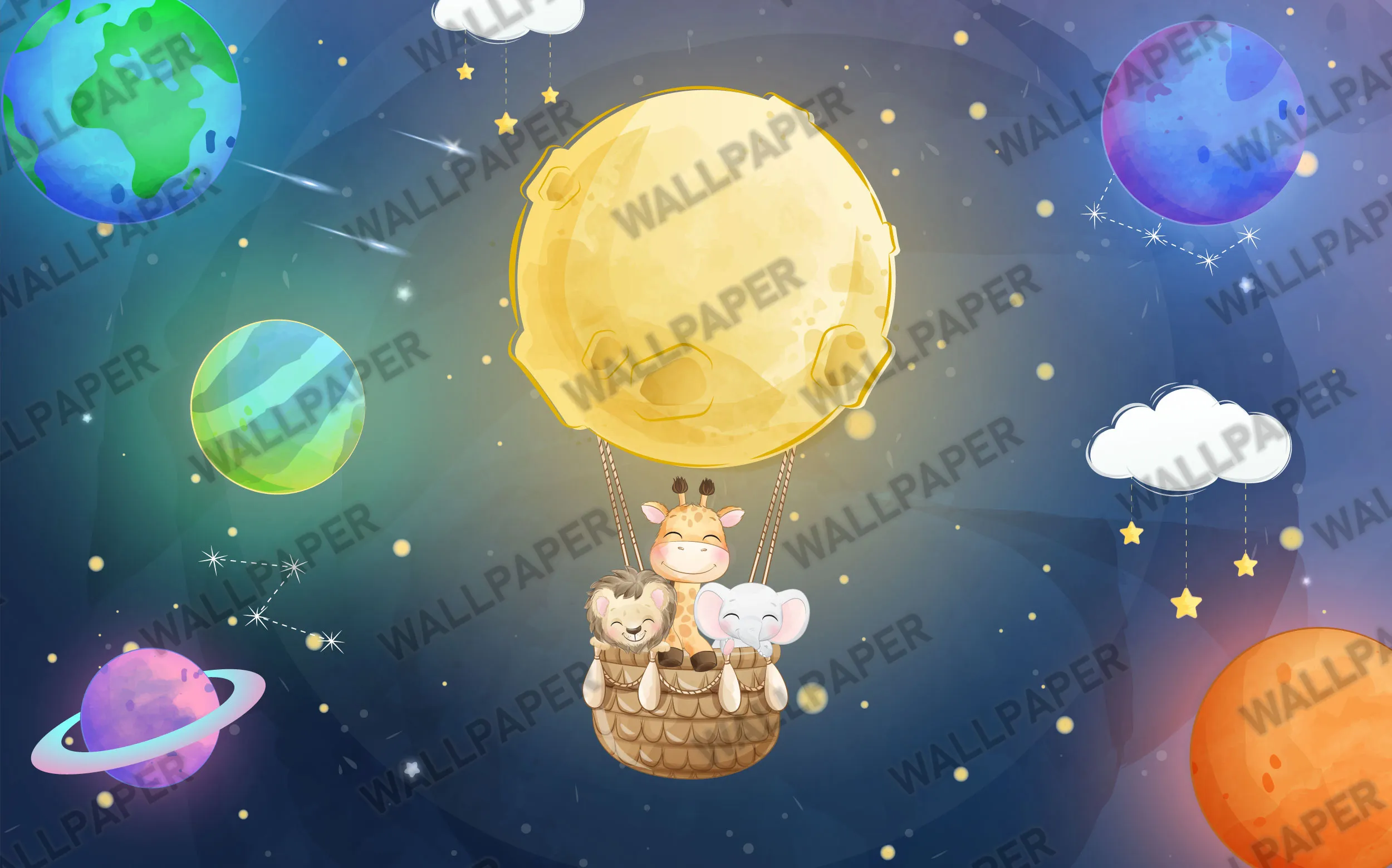 Moonlight Magic – Space Wallpaper for Kids’ Bedrooms