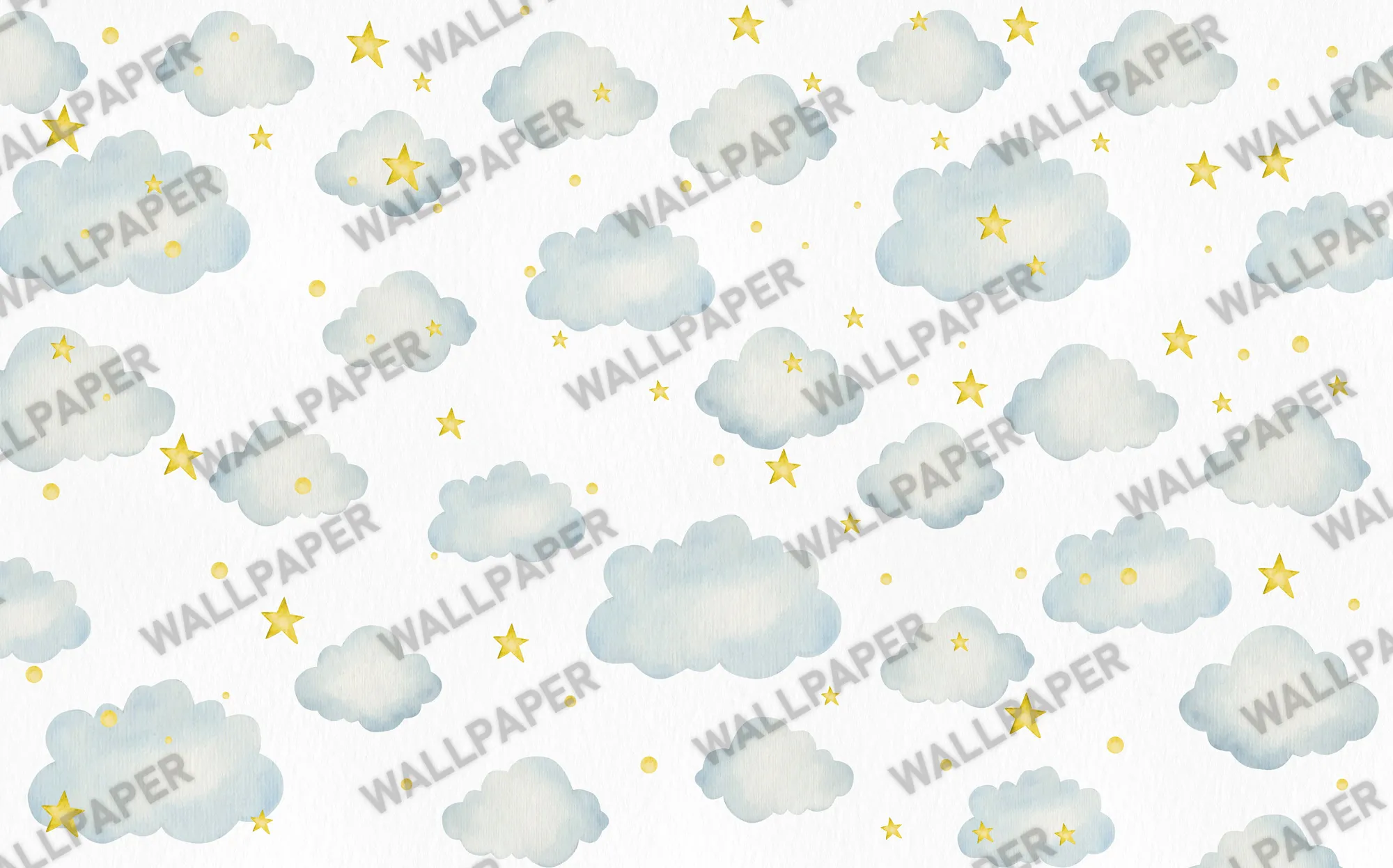 Dreamy Sky – Soft Clouds & Stars Kids' Wallpaper | Art Vision Decor