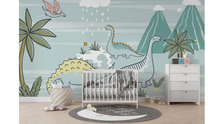 Dino Dreamland – Cute Dinosaur Kids Wallpaper | Art Vision Decor