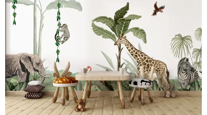Wild Wonders – Safari Animal Wallpaper for Kids | Art Vision Decor