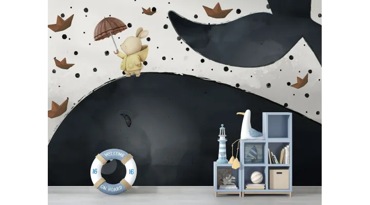 Voyage on the Whale’s Back – Dreamy Kids Room Wallpaper