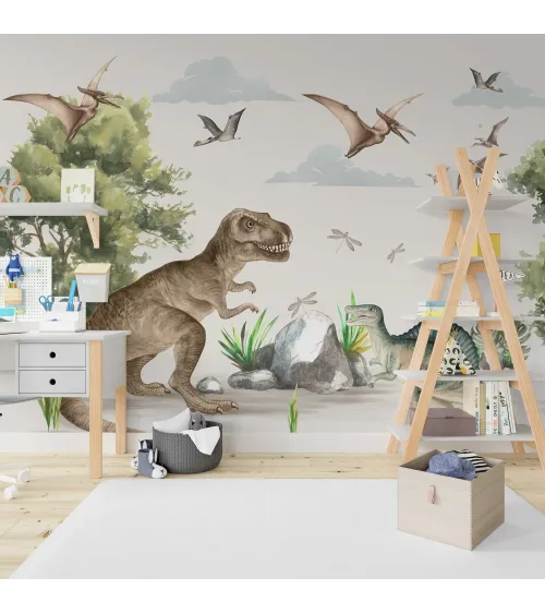 Jurassic Kingdom Dinosaur Wallpaper | Prehistoric Adventure Mural