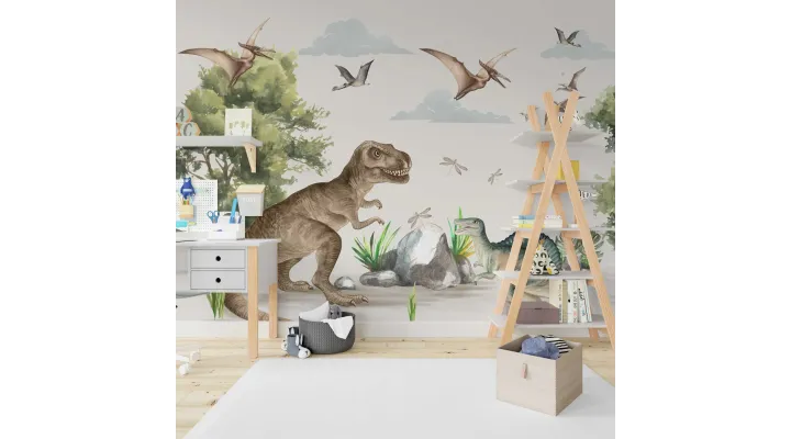 Jurassic Kingdom Dinosaur Wallpaper | Prehistoric Adventure Mural