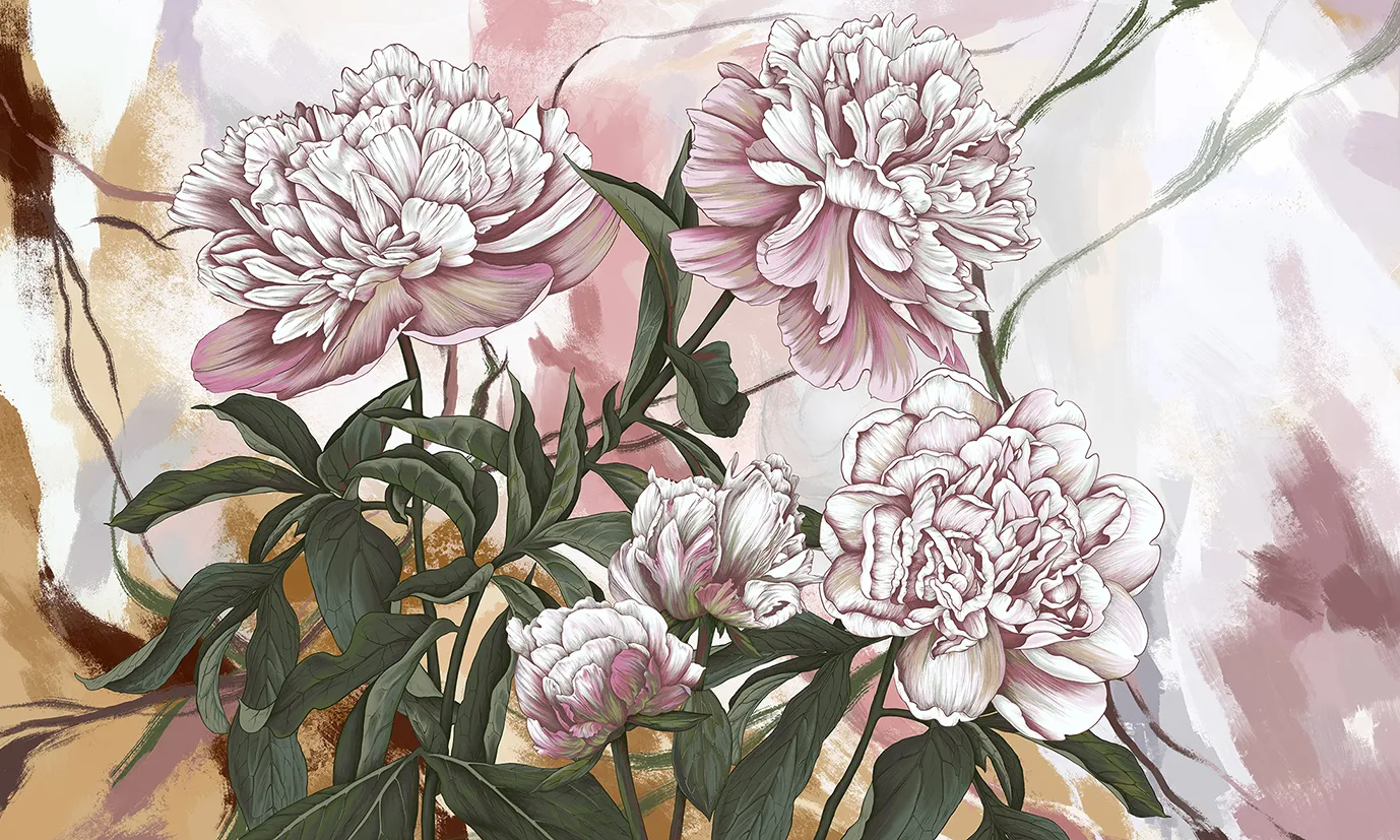 Peony Grace – Elegant Wallpaper with Bold Peony Flowers | ART VISION DECOR