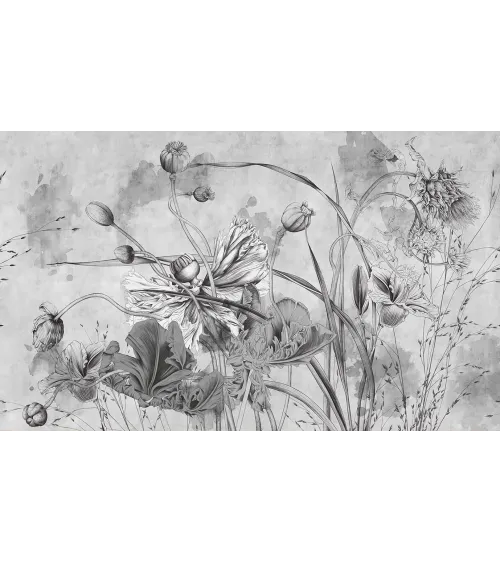 Papaver Dreams – Artistic Wallpaper with Poppies and Textured Background | ART VISION DECOR