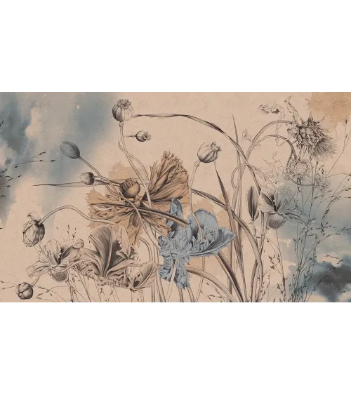 Papaver Dreams – Artistic Wallpaper with Poppies and Textured Background | ART VISION DECOR