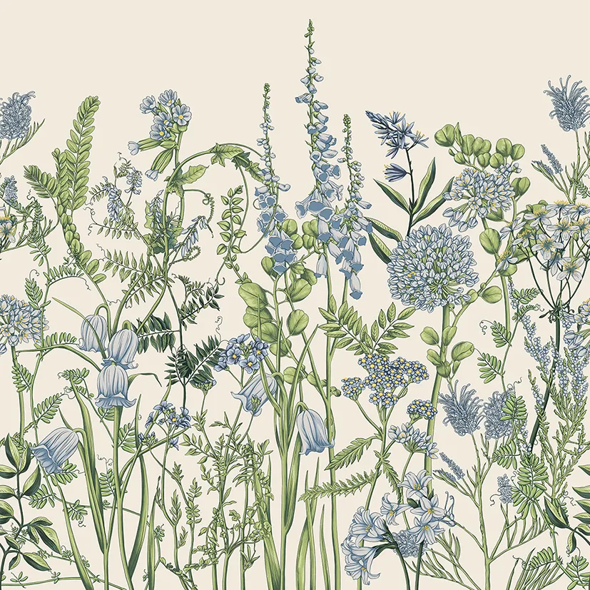 Wild Meadow 2 – Wallpaper with Botanical Illustrations of Wildflowers | ART VISION DECOR