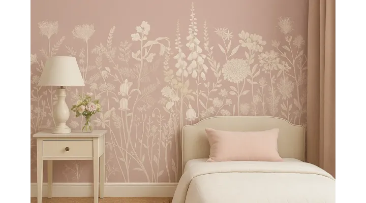 Wild Meadow 2 – Wallpaper with Botanical Illustrations of Wildflowers | ART VISION DECOR