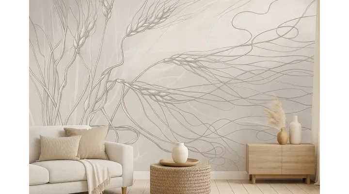 Botanical Haze – Seamless Designer Wallpaper with Ferns and Watercolor Background