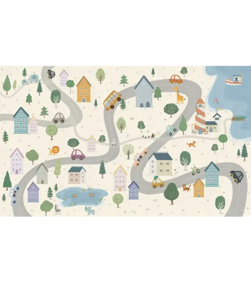 Ferrara – Playful City-Themed Kids Wallpaper | Seamless & Customizable