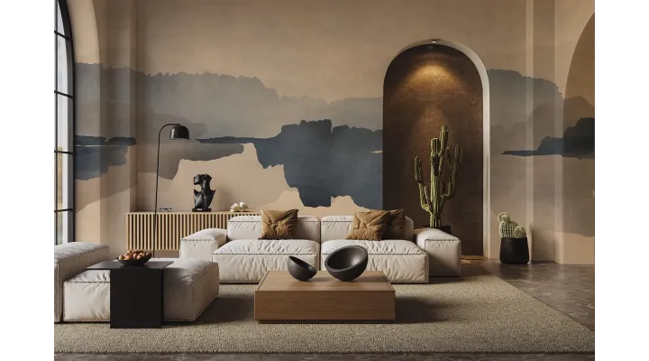Monte Soprano Custom Seamless Wallpaper – Zen-Inspired Elegance for Serene Interiors