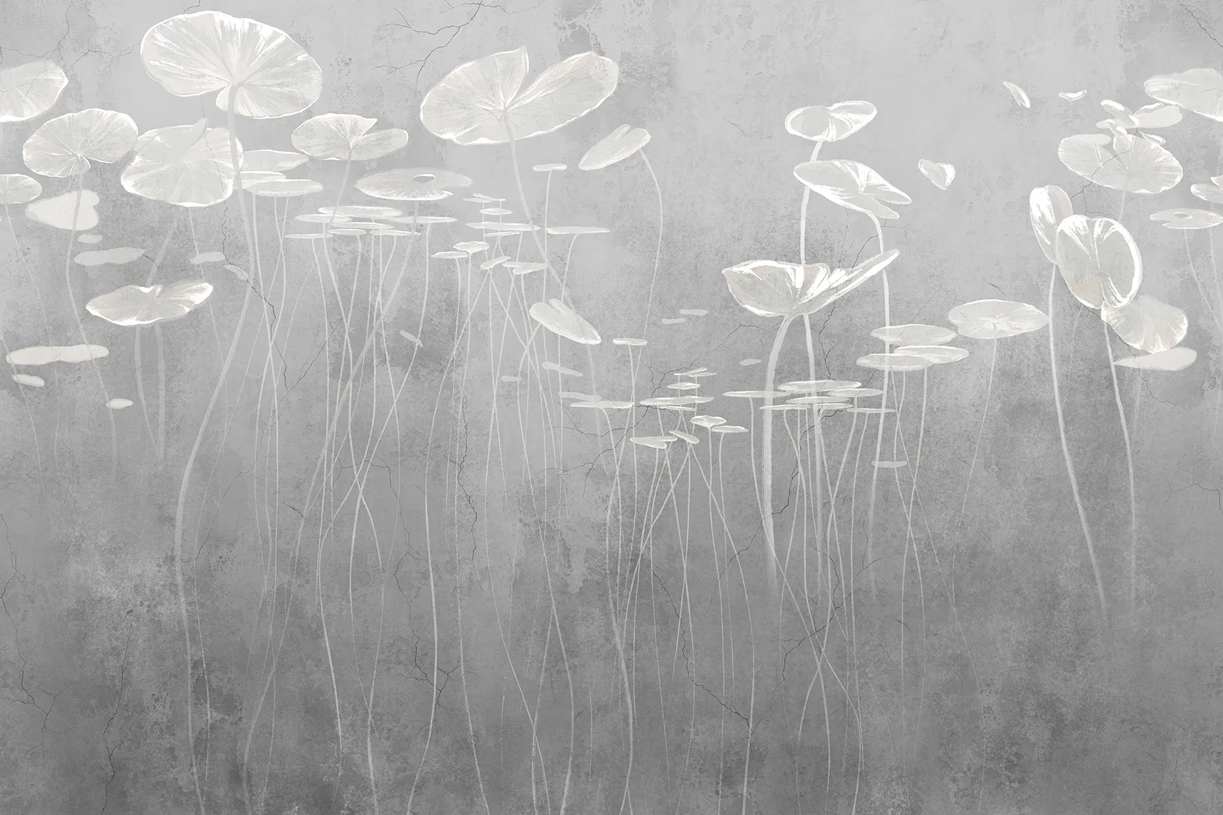Silent Pond Botanical Mural Wallpaper – Tranquil Nature-Inspired Wall Art | Art Vision Decor