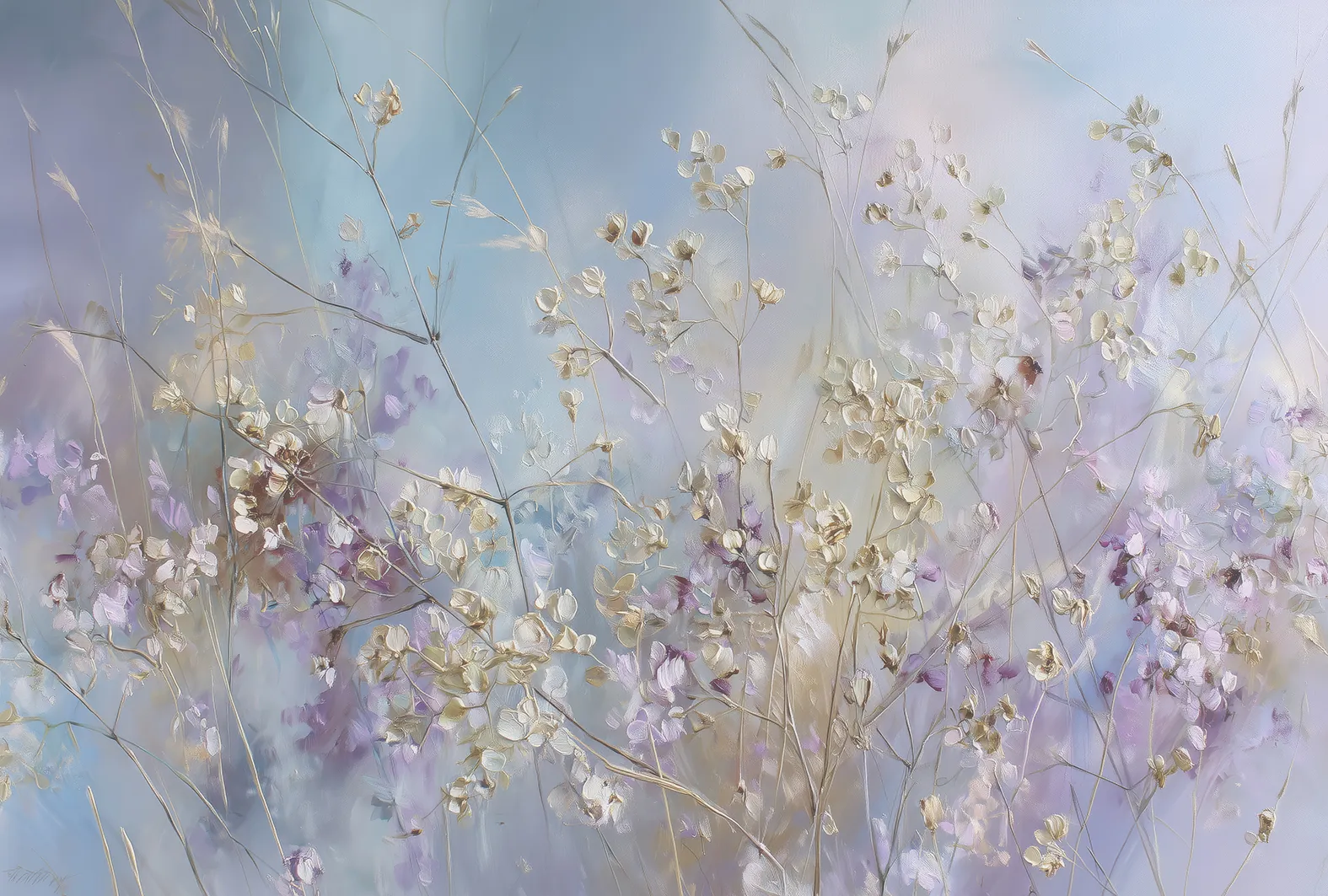 Lunaria – Pastel Dried Flower Wallpaper Mural | Art Vision Decor
