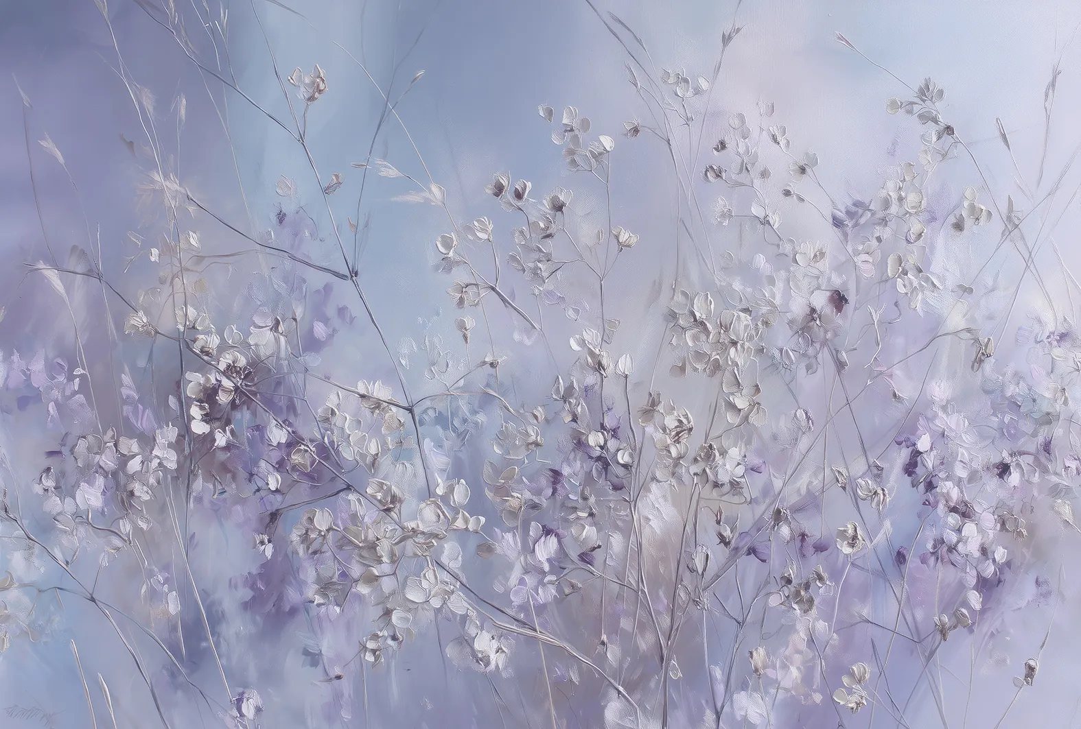 Lunaria – Pastel Dried Flower Wallpaper Mural | Art Vision Decor