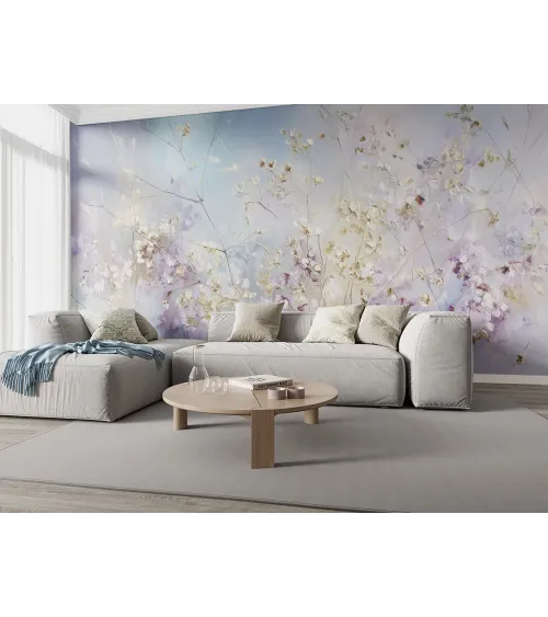 Lunaria – Pastel Dried Flower Wallpaper Mural | Art Vision Decor