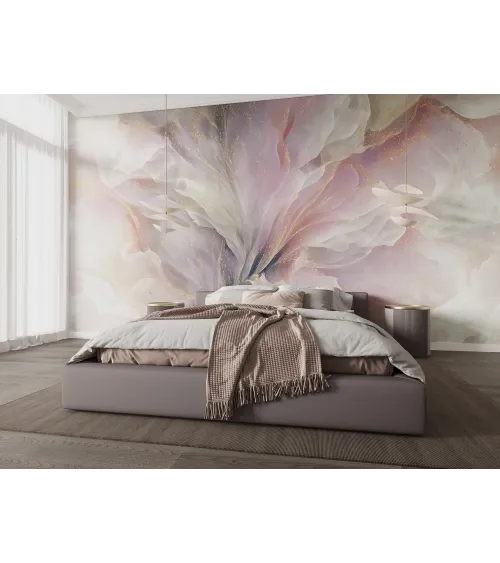 Ethereal Veil – Seamless Flowing Petal Wallpaper | Art Vision Decor