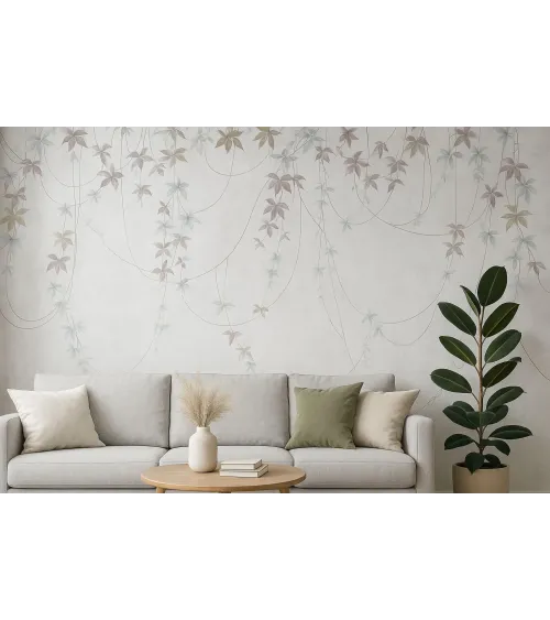 Vine Harmony — Nature-Inspired Wallpaper in Soft Shades | Art Vision Decor