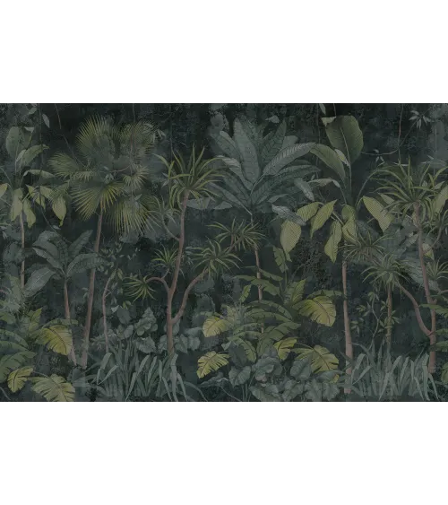 Urban Jungle — Tropical Wallpaper with Concrete Texture | Art Vision Decor