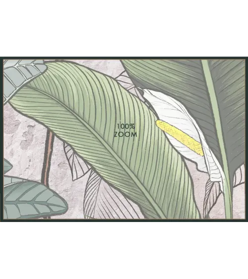 Urban Jungle — Tropical Wallpaper with Concrete Texture | Art Vision Decor