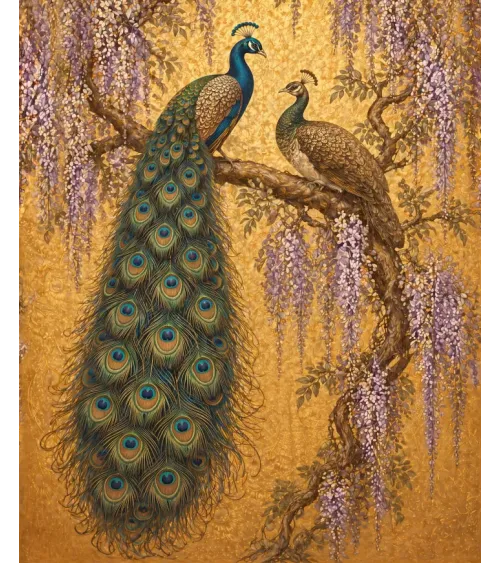 Royal Peacock Wallpaper Mural | Luxury Indian Wall Mural | Maharanis Paradise Collection