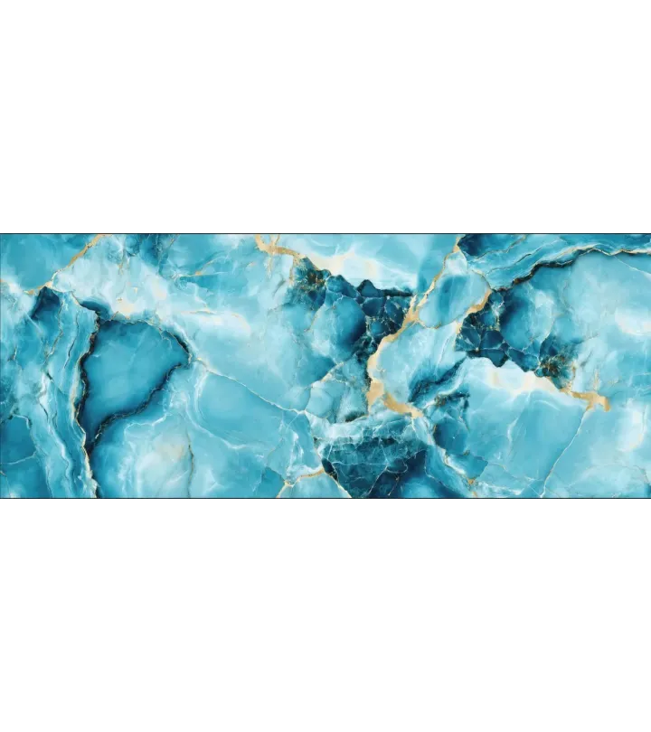 Mariselle Turquoise Marble Wallpaper with Gold Veins | Luxury Custom Wall Mural