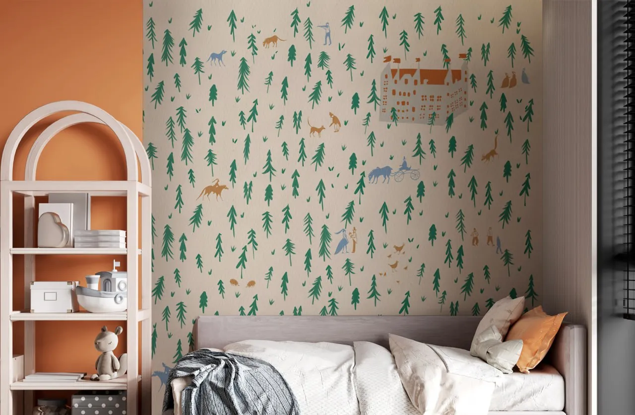 Fairy Tale Forest Wallpaper - Whimsical Design for Kids’ Rooms | Art Vision Decor