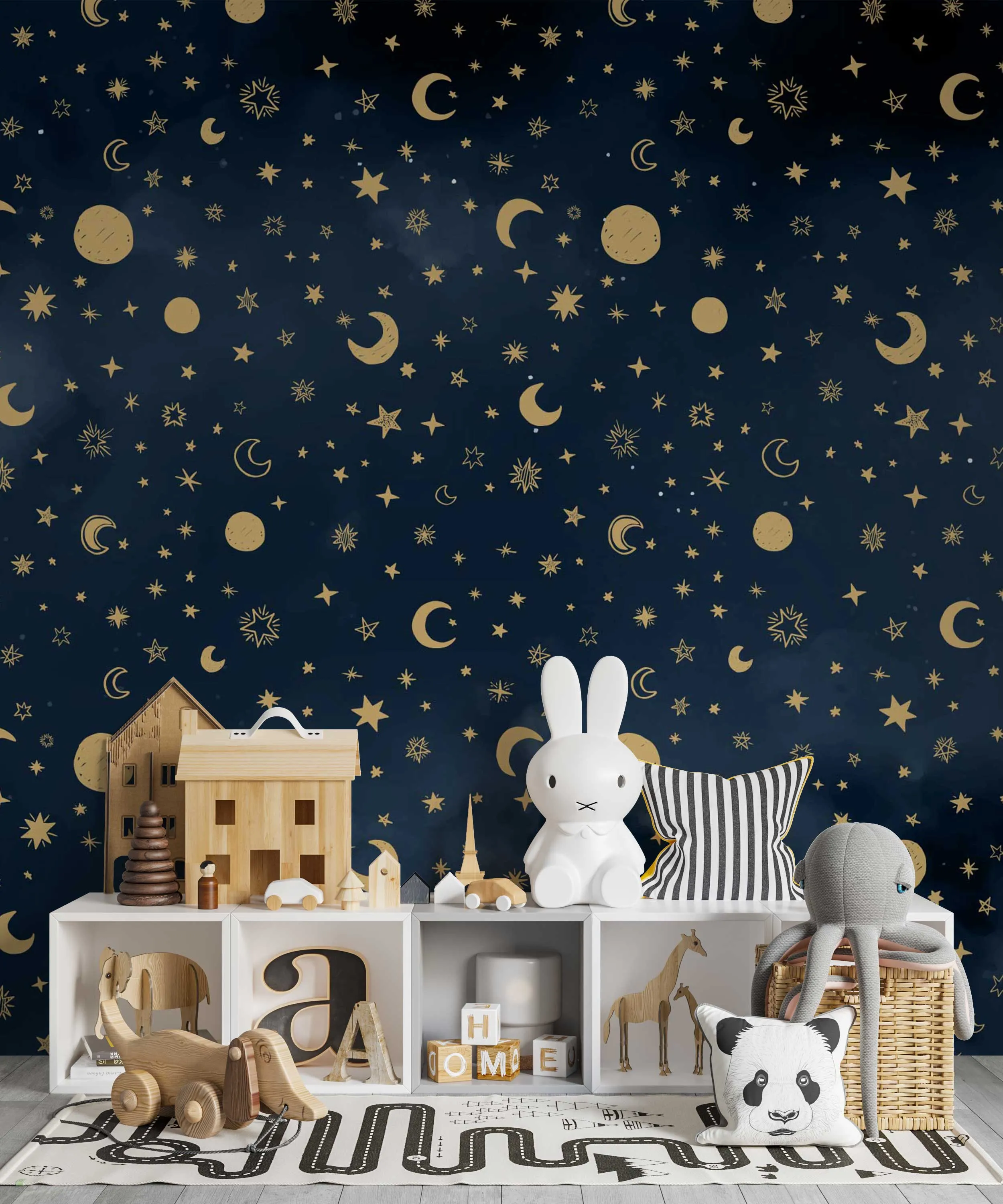 Bunny Cloudland – Soft & Dreamy Wide-Format Wallpaper for Kids' Rooms