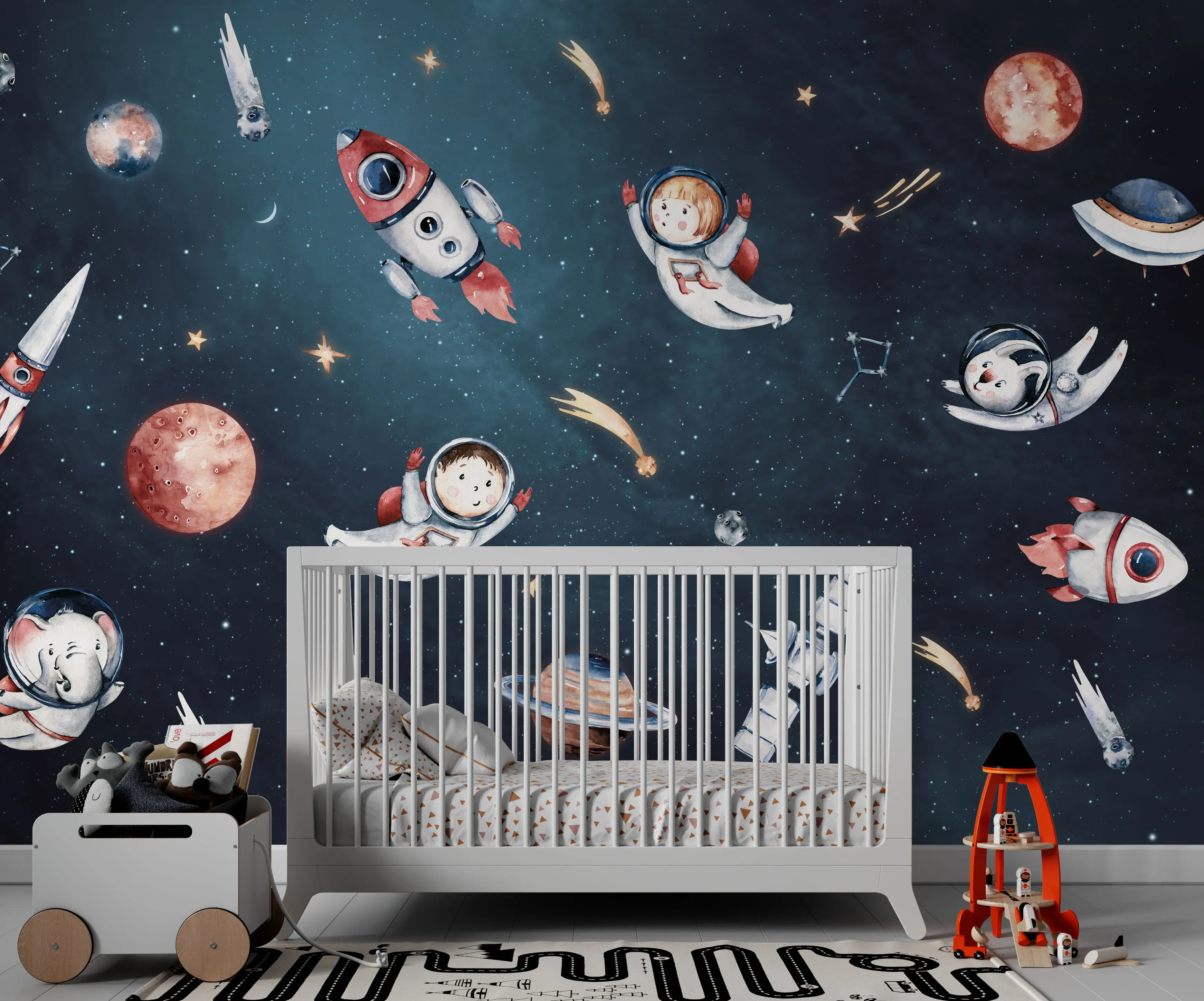 Galactic Dreams – Space Wallpaper for Kids | Art Vision Decor