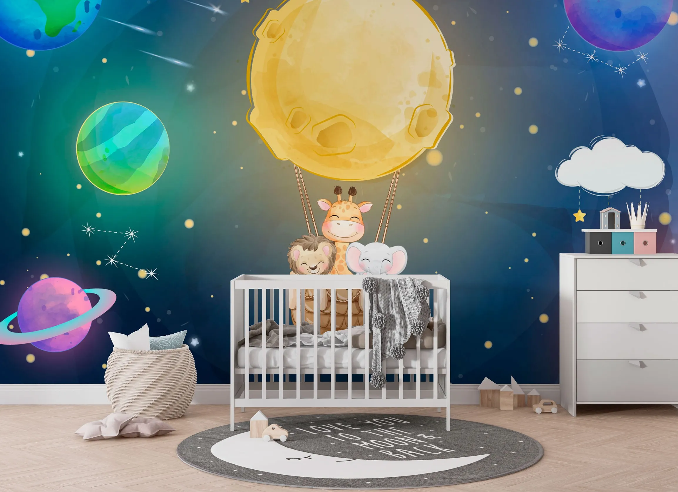 Moonlight Magic – Space Wallpaper for Kids’ Bedrooms
