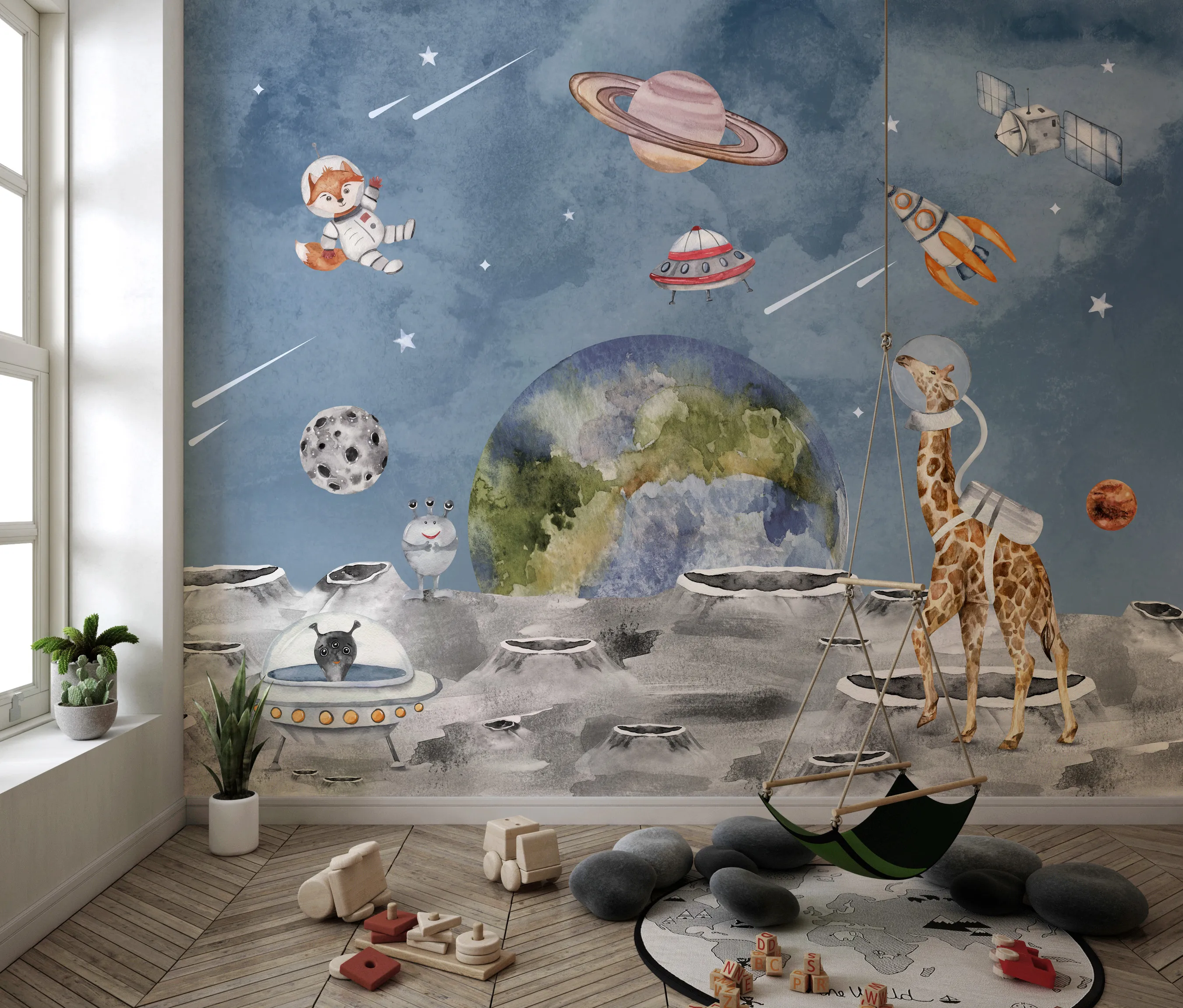 Cosmic Cadets – Fun Astronaut Wallpaper for Kids | Art Vision Decor