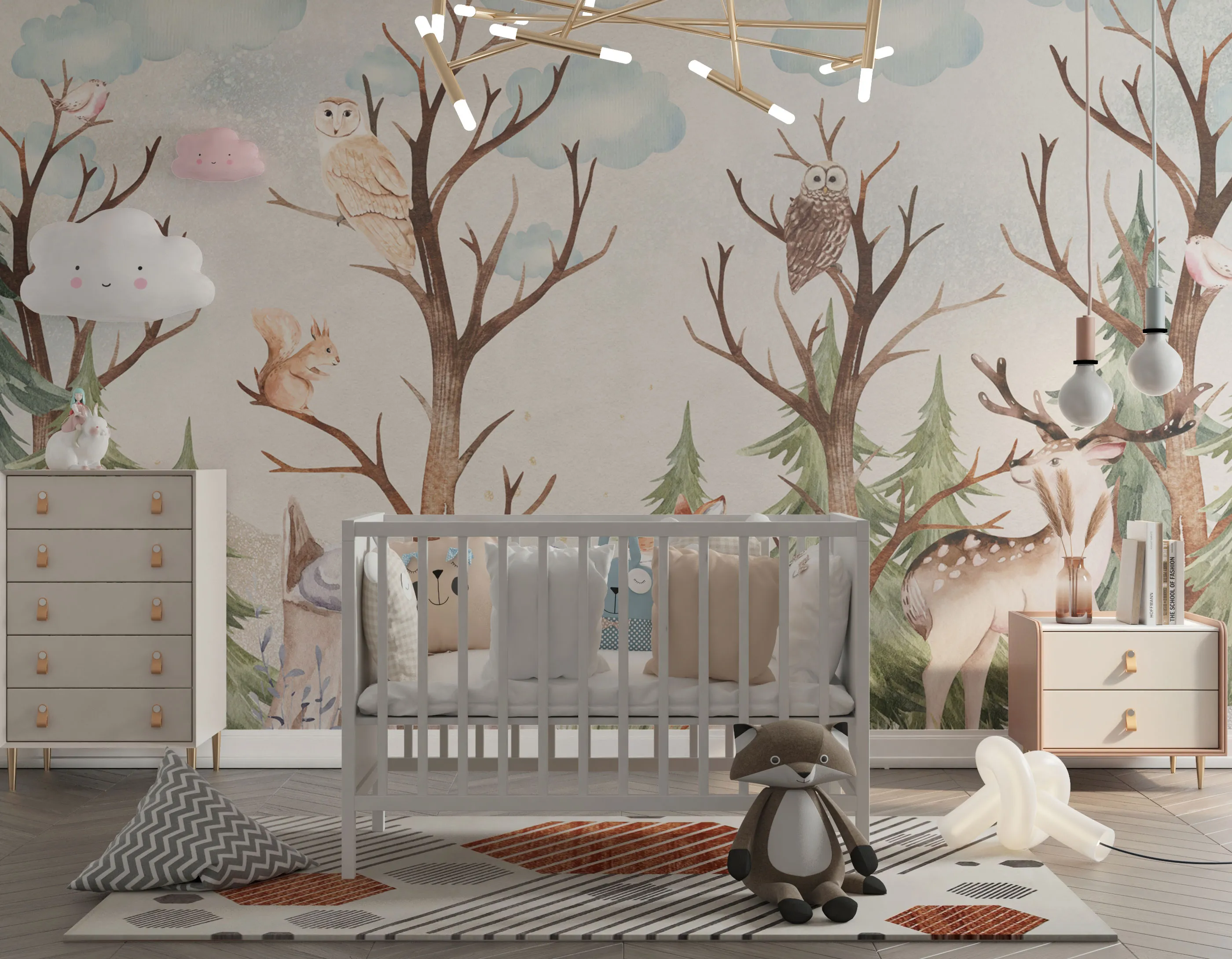 Enchanted Forest – Woodland Animal Wallpaper for Kids | Art Vision Decor