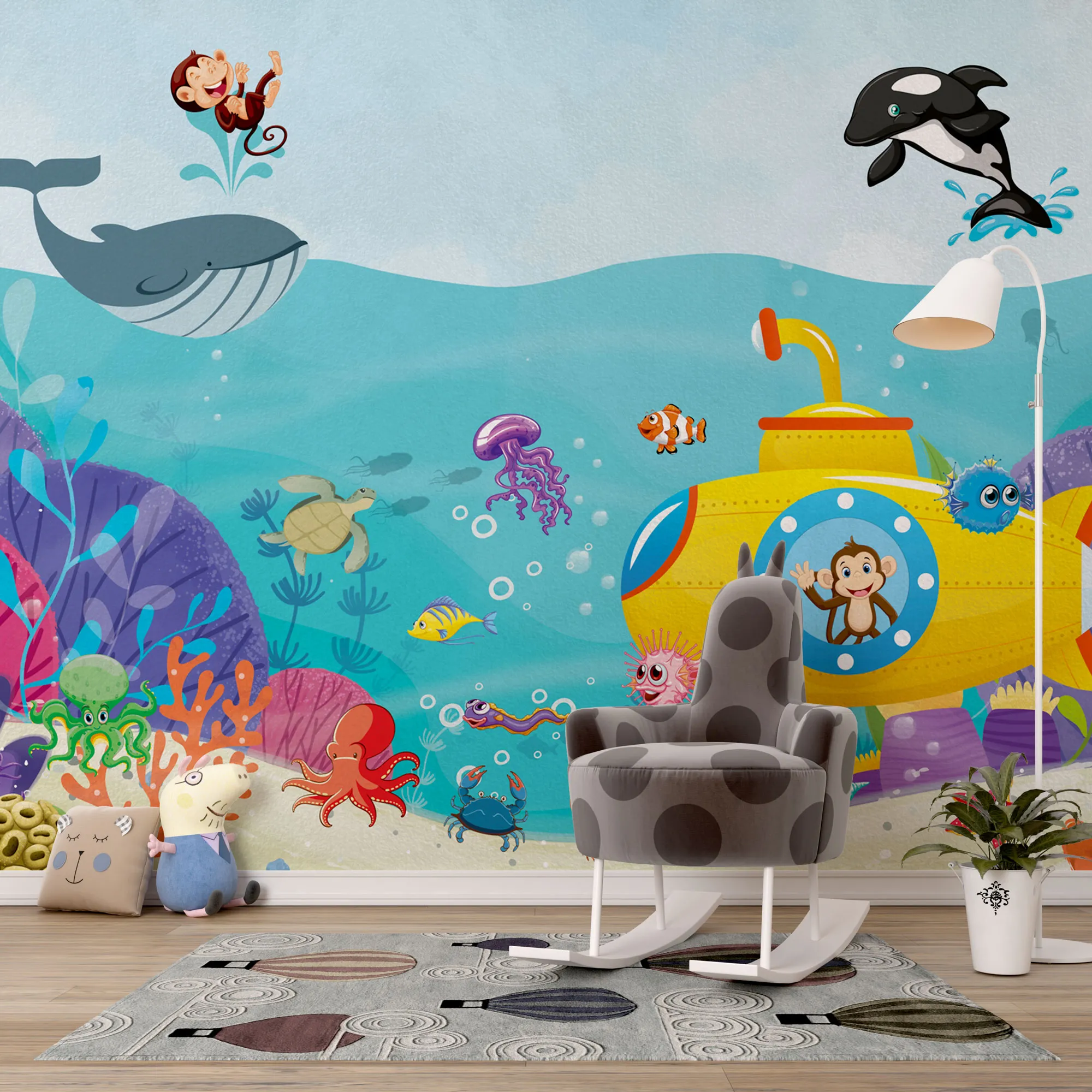 Underwater Adventure – Ocean Explorer Kids Wallpaper | Art Vision Decor