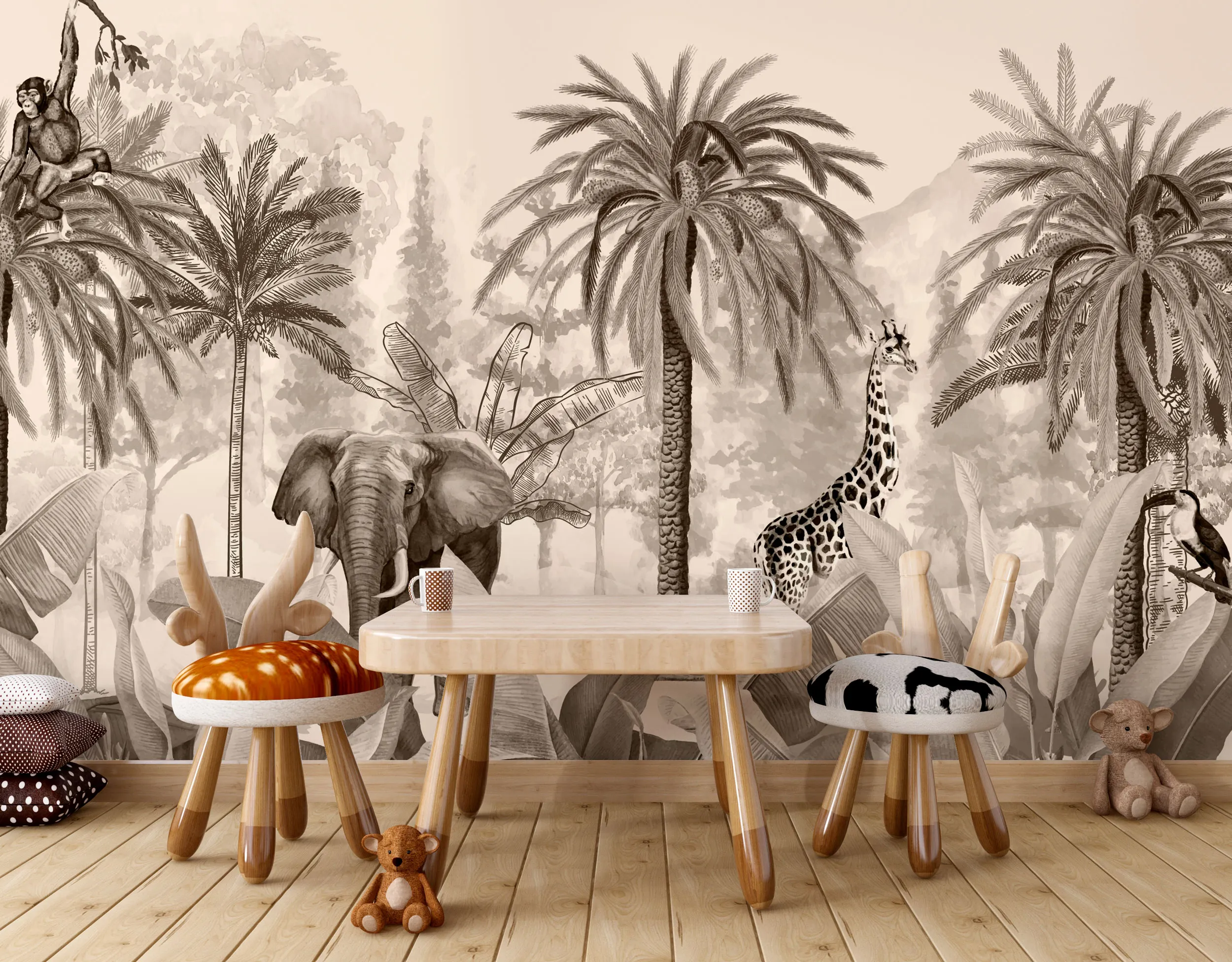 Safari Dreams – Elegant Jungle Mural Wallpaper | Art Vision Decor