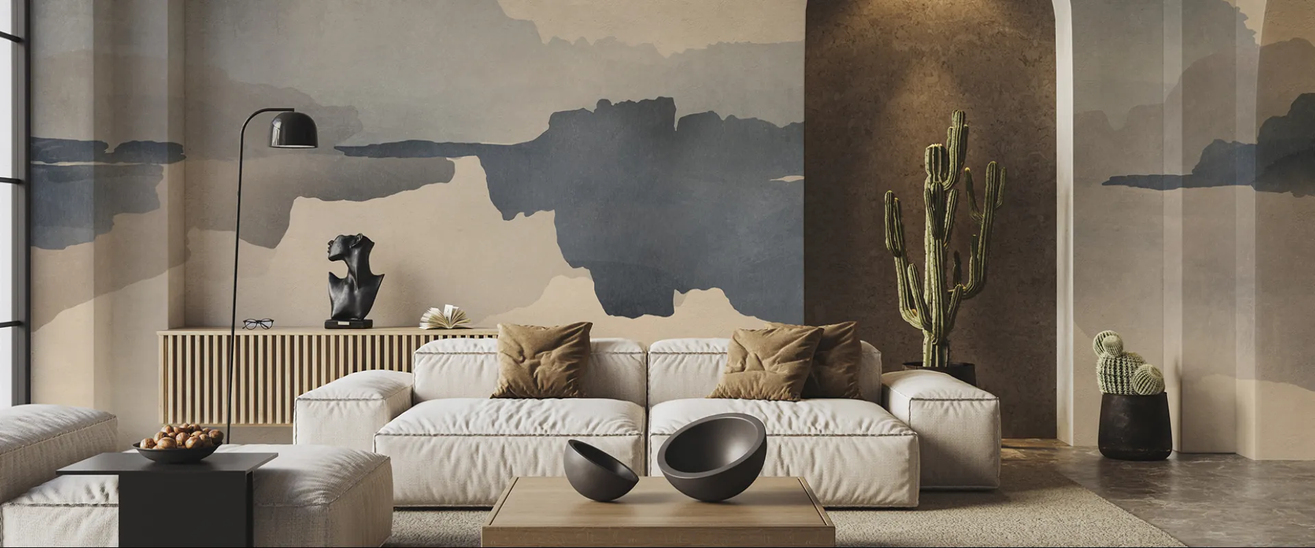 Monte Soprano Custom Seamless Wallpaper – Zen-Inspired Elegance for Serene Interiors