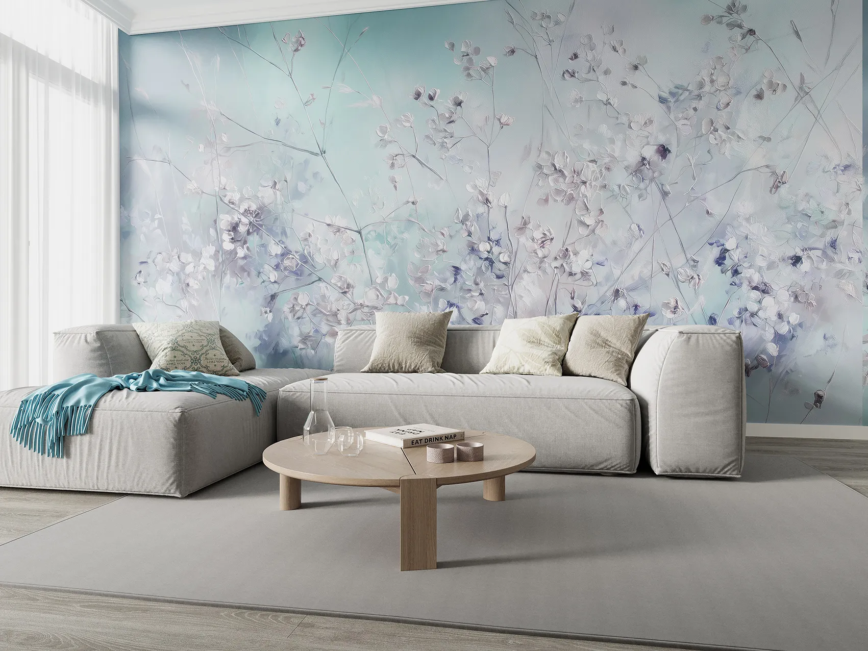 Lunaria – Pastel Dried Flower Wallpaper Mural | Art Vision Decor