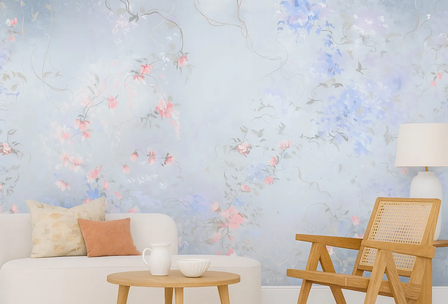 Pastel Petals – Elegant Floral Wallpaper in Soft Pastel Shades | Art Vision Decor