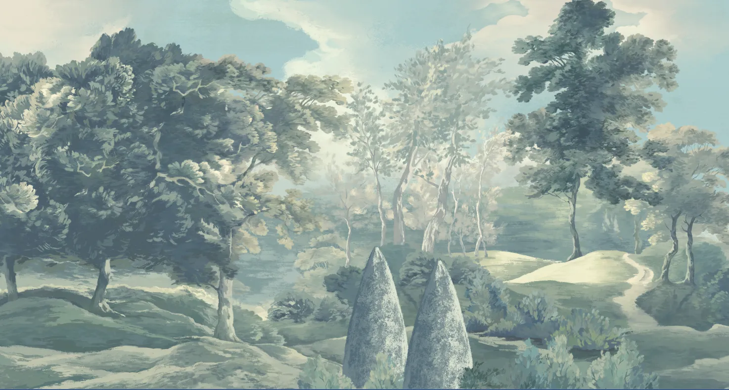 Mist Valley Daydream Seamless Wallpaper | Luxury Earth-Tone Wall Design by Art Vision Decor