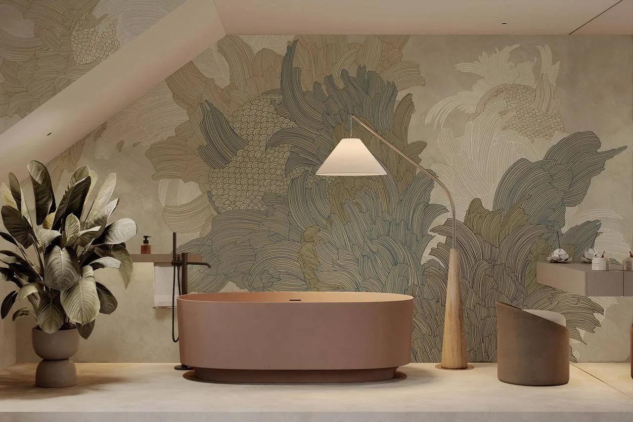 Luxury Wallpaper in Richmond Hill – Marsala Artistic Custom Mural