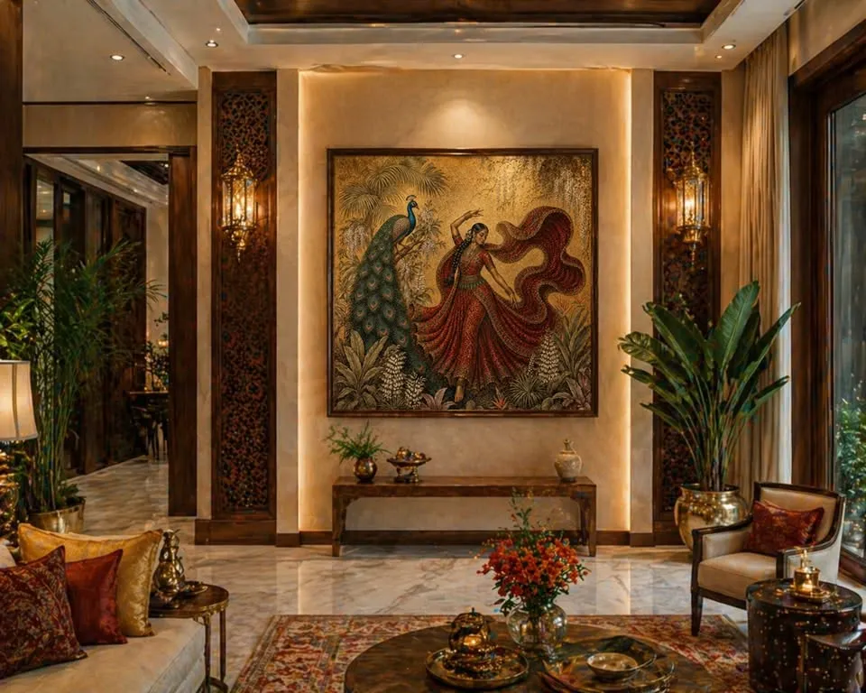 Maharani's Paradise Custom Wallpaper Mural | Luxury Peacock Wall Mural