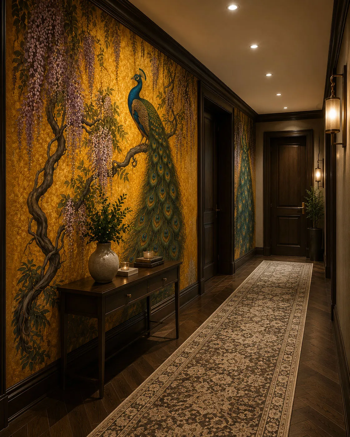 Peacock Wallpaper Mural | Luxury Indian Inspired Wall Mural | Maharanis Paradise