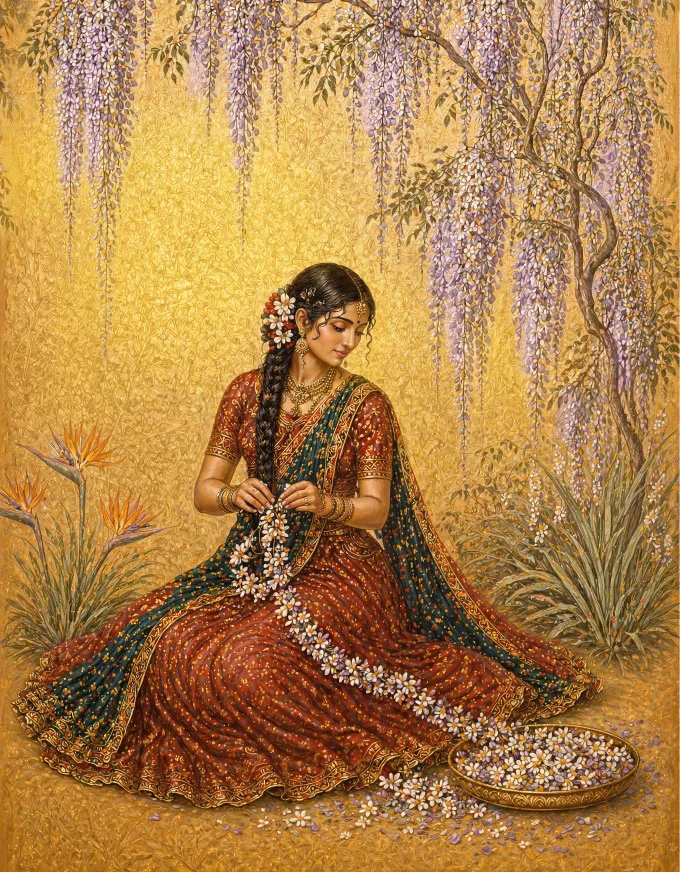 Maharani's Paradise 4 Luxury Indian Wallpaper Mural for Bedrooms Spa and Dressing Rooms