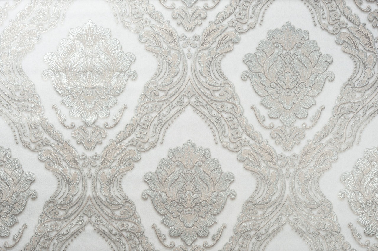 Vinyl Foam wallpaper on non-woven base Vinil CHARLOTTE DHV-1196/3 Light Silver 10,05 x 1,06 m