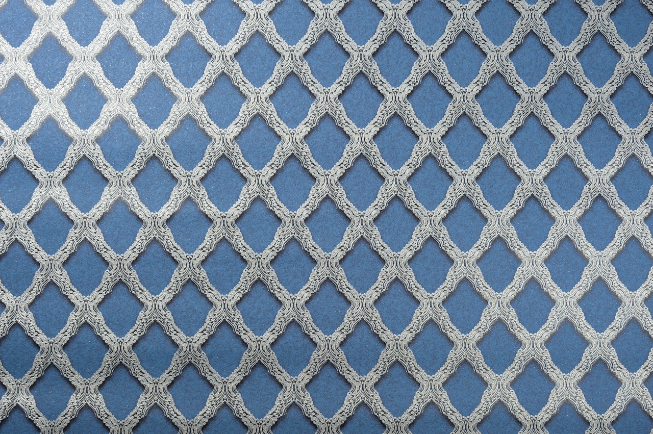 Vinyl Foam wallpaper on non-woven base Vinil CHARLOTTE DHV-1197/7 blue 10,05 x 1,06 m