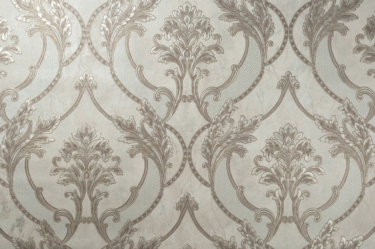 Hot Embossed wallpaper on Non-Woven Base Vinil Arona VIP4-1035 Silver-Brown 10,05 x 1,06 m