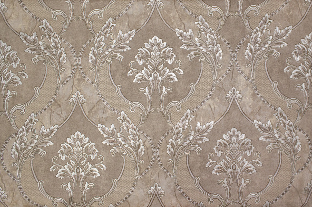 Hot Embossed wallpaper on Non-Woven Base Vinil Arona VIP6-1035 Dark-Beige 10,05 x 1,06 m