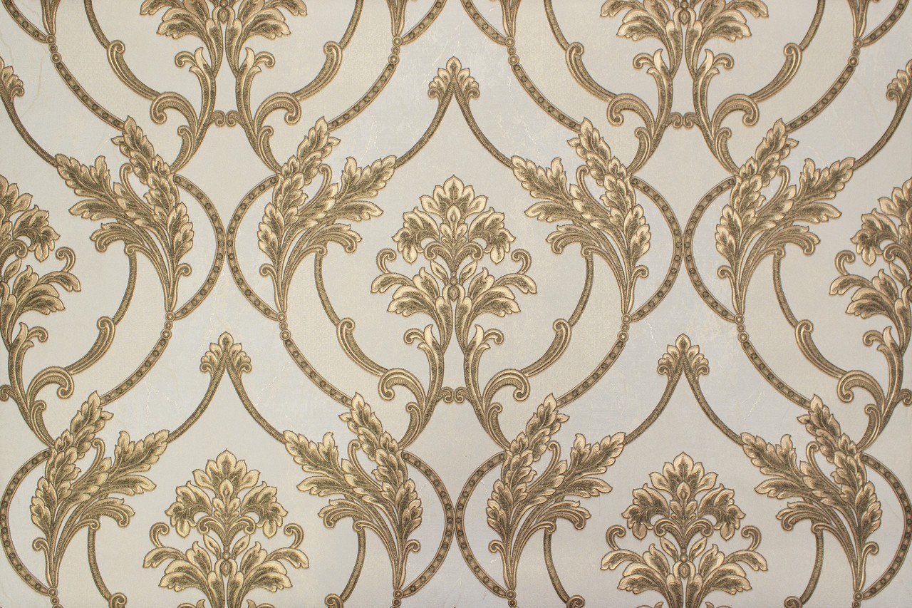 Hot Embossed wallpaper on Non-Woven Base Vinil Arona VIP7-1035 White-Gold 10,05 x 1,06 m