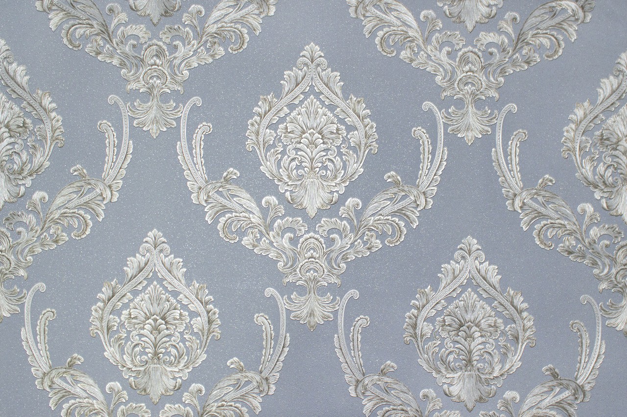 Hot Embossed wallpaper on Non-Woven Base Vinil Mersin PVIP 6-0871 Gray-blue 10,05 x 1,06 m