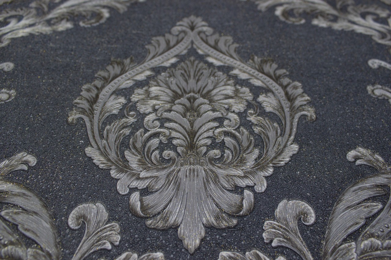 Hot Embossed wallpaper on Non-Woven Base Vinil Mersin PVIP 7-0871 Dark Gray 10,05 x 1,06 m