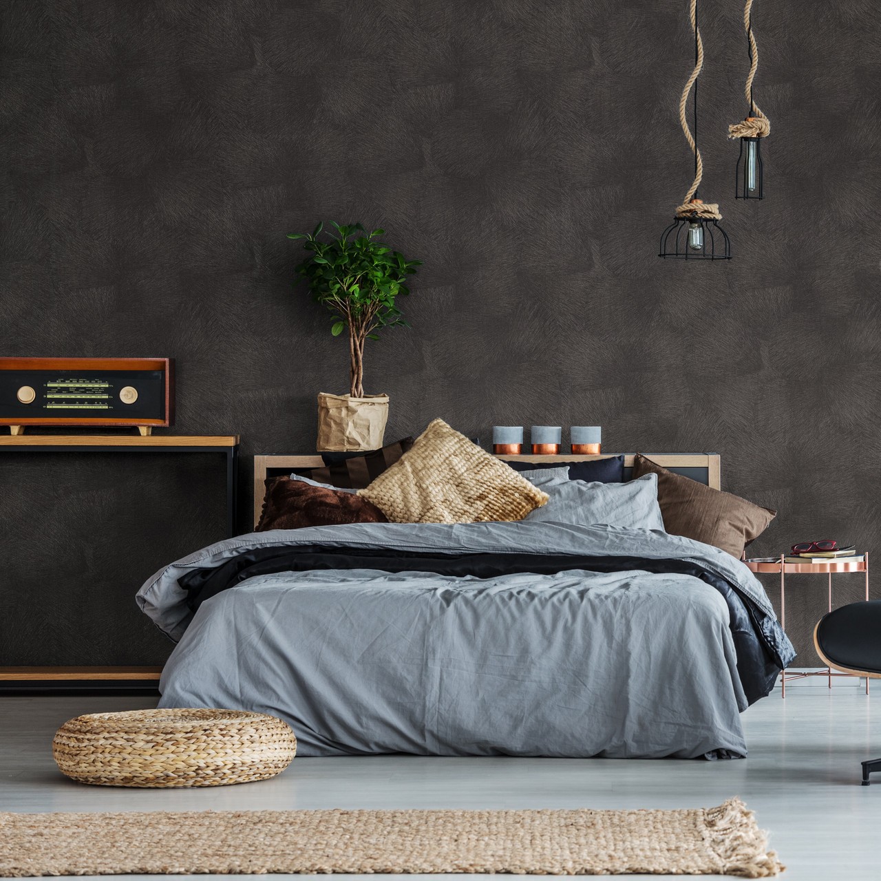 Hot Embossed wallpaper on Non-Woven Base Vinil Puma SHT 1-1467 White 10,05 x 1,06 m